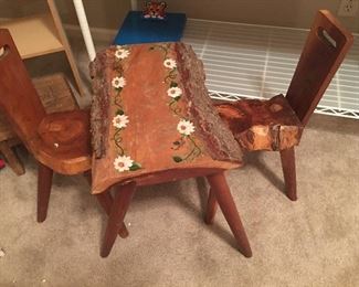 Handcrafted children’s table and chairs