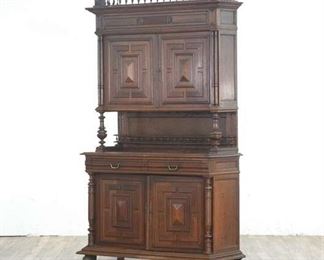 Antique Edwardian Sideboard Buffet Hutch- Damaged