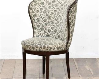 Belle Epoch Style Wave Back Accent Chair W Nailhead