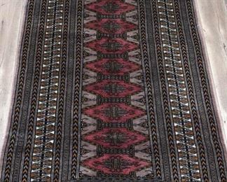 3X5' Hand Made Gray & Pink Turkish Area Rug
