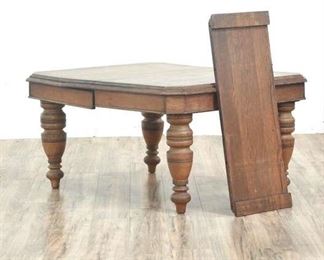 Farmhouse Pecan Finish Dining Table W Turned Legs