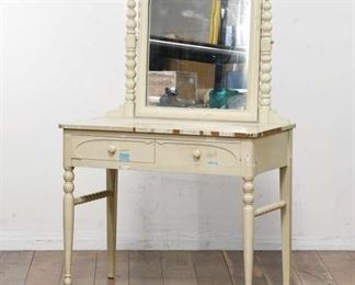 Cottacge Chic Rustic Eggshell Spindle Vanity Table