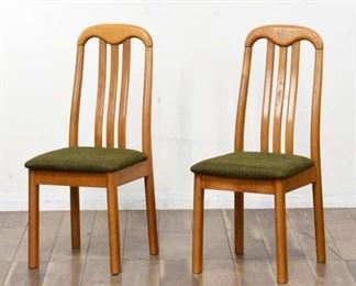 Pair Mid Century Modern Teak Accent Chairs