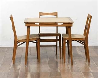 Set 4 Stakmore Mid Century Folding Card Table & Chairs