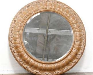 Drexel Belaire Round Blonde Finish Frame Beveled Mirror