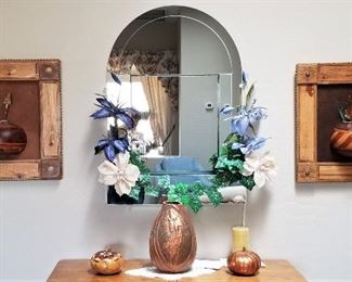 Gourd art and mirrored wall water feature