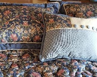 Quilted comforter and pillows also available.