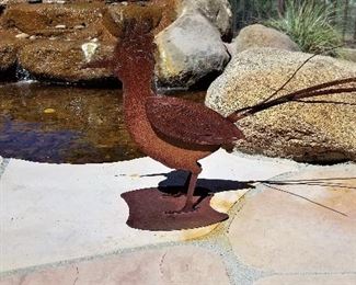 Outdoor metal quail. 