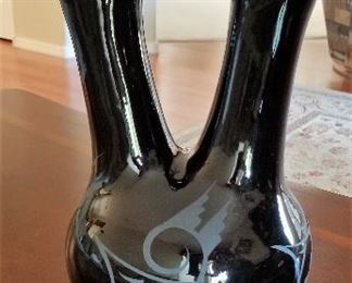 Southwest black wedding vase