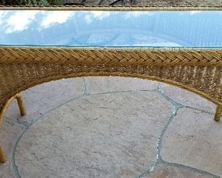Wicker console. Beautiful piece. Indoors or outdoors