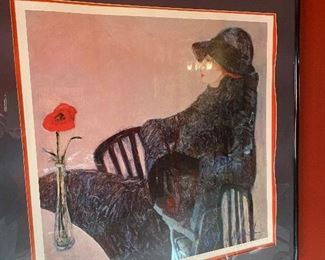 Framed print of lady