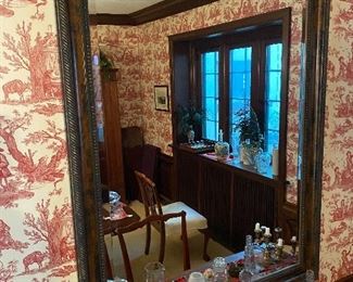 Large framed mirror with beveled glass