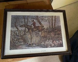 Framed horse and hound print