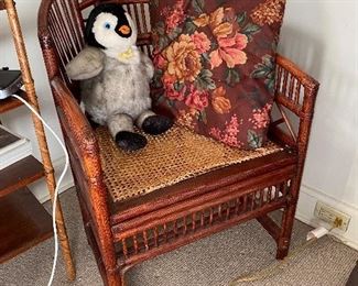 Antique cane and bamboo chair
