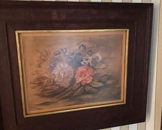 Framed picture of flowers