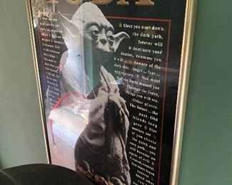 Framed Yoda poster