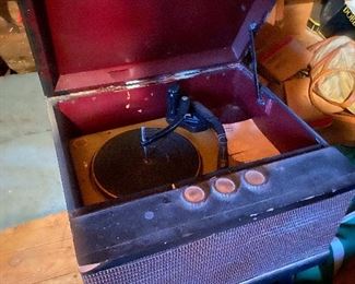 Open shot of Magnavox record player