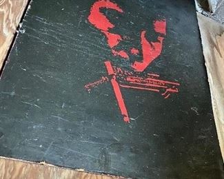 Unusual board...possibly Bob Dylan playing harmonica?????