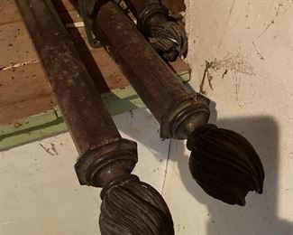 Antique poster bed pieces