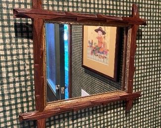 Antique framed mirror