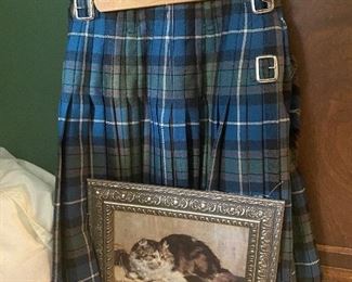Kilt, framed print of cat