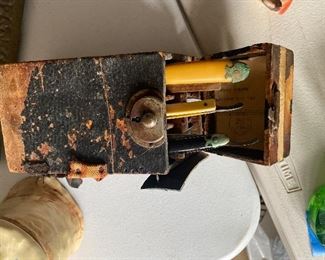 Antique barber straight razor set