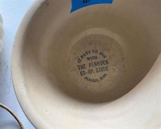 Red Wing bowl with advertising