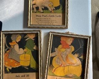 Vintage framed Nursery rhymes