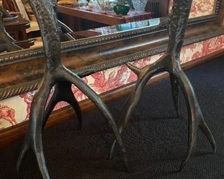 Metal antler candlestick holders