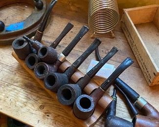 Pipes, pipe stand, vintage letter holder