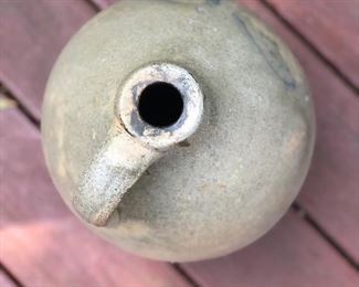 Lot 3: Signed "2" // "S Coleman(?)", Ovoid Jug w/ Cobalt Brush Strokes; Measuring: 14" tall, 9" widest point. Some dull flakes, knicks and chips due to age and normal wear. Price: $280