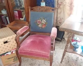 Victorian Arm Chair with a Matching Platform Rocker