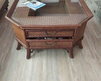 Rattan Wicker Coffee Table by Lane