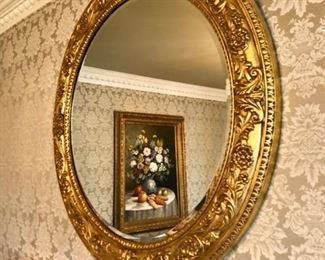 Amazing vintage LaBarge, Italian made carved gold wood mirror 