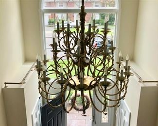 Huge vintage brass chandelier from Spain 