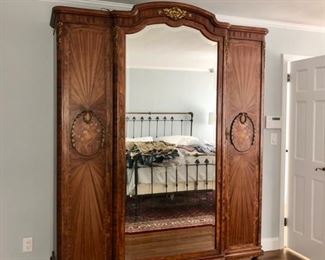 Amazing  antique French antique wardrobe ,91" tall by 72" wide by 19" deep
