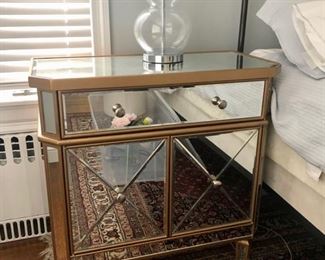 Pair Mirrored bedside tables 