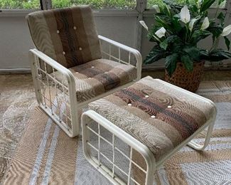 #1 Vintage Werzalit patio chair $50.00 #3 Vintage Werzalit ottoman 2 @ $30