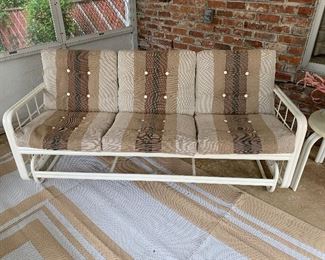 #4 Vintage Werzalit patio glider sofa 71"L $100.00