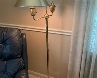 	#17	Brass floor lamp with brass shade	 $20.00 		