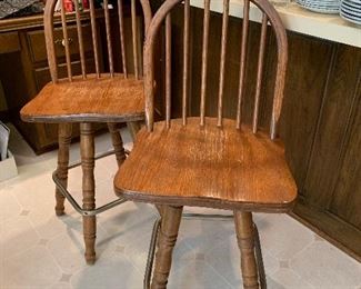	#53	Oak swivel bar stools seat height 24" 2 @ $20 each			