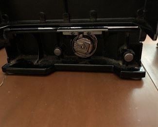 #64 Singer Featherweight Sewing machine serial #AK579219 it is clean, wheel turns smoothly, it has metal bobbin housing, attachments, foot pedal, booklet, and case, it is in beautiful condition!	 $375.00 		
	