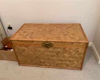 #76 Bamboo and wood trunk 32"x17"x17" $40.00