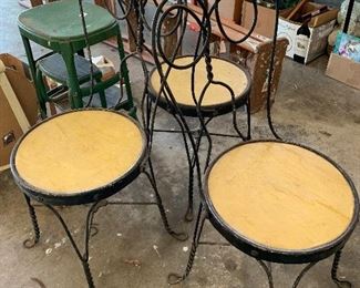 	#86	Vintage ice cream parlor chairs set of 3 $20 each			