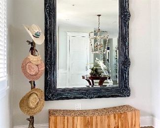 Stick & Twigs Bench, Large Baroque Mirror, Twig Hat Rack