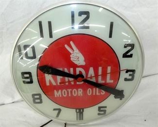 VIEW 2 CLOSEUP KENDALL MOTOR OIL CLOCK 