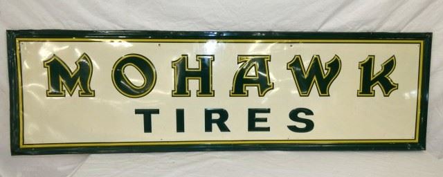 18X60 EMB. OLD STOCK MOHAWK TIRES SIGN 