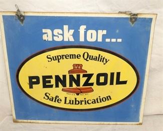22X18 PENNZOIL LUBRICATION SIGN 
