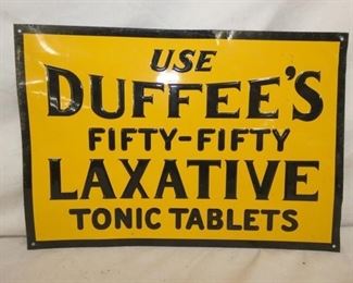 15X10 EMB. DUFFEES LAXATIVE SIGN 