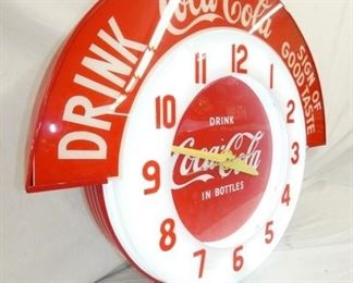 VIEW 2 SIDEVIEW COKE CLOCK W/ MARQUEE 